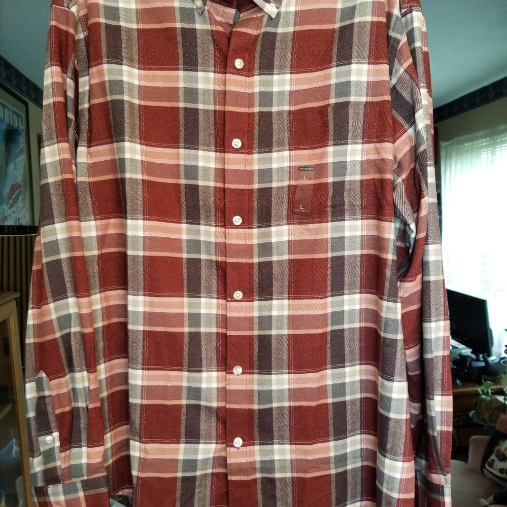 Men's plaid shirt size lg 16-16 1/2